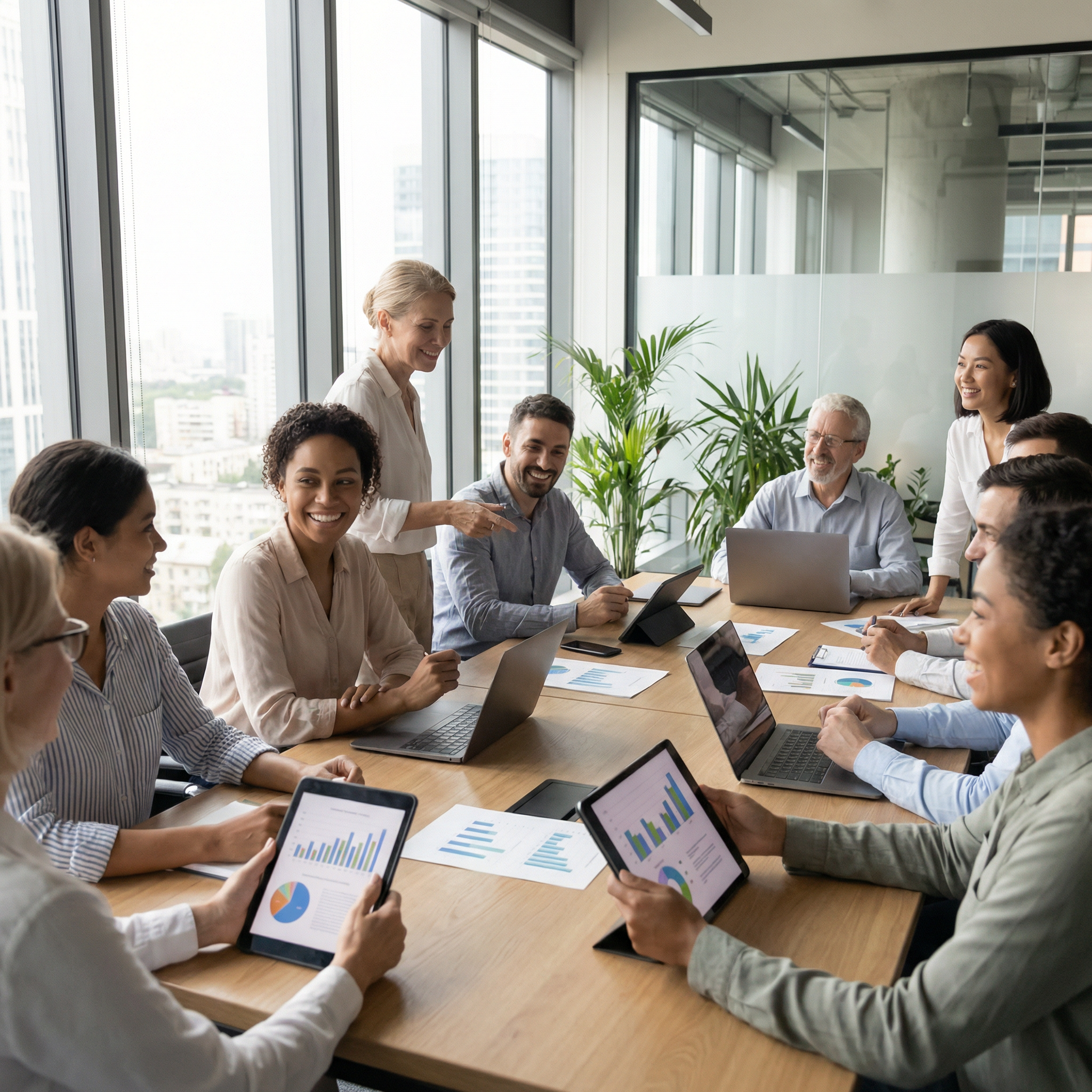 Team meeting in office